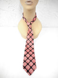 Vintage Barsoi Greyhound Setura Diolen Luxury Necktie, Pink Square Roses, 52"