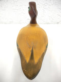 Vintage Wooden Hummel Waterloo Teal Duck 12" Solid Pine, Hand Carved in Canada, Green Eye Shadows