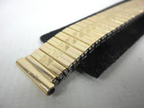 Vintage 1960's Extensible Watch Band Metal Bracelet 17 mm, Flag Pattern New Old Stock NOS, Gold