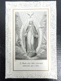 Lot of 2 Antique 1900's Religious Laced Prayer Cards Lithographs from Italy and Paris, Signed January 1st 1900, Mary Conceived without Sin