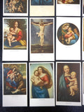 31 Antique 1920's Mini Cards Lithographs of Religious Scenes by Botticelli, Leonardo, Raffaello, Batoni, Printed in Italy