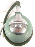 Vintage Mid Century Canister Vacuum Cleaner 13" by General Electric, Turquoise, Chrome, Original Hose, Working