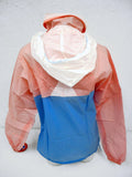 Vintage 1980s K-Way Kway Jacket Windbreaker, Zip Up Waterproof Raincoat, Size 5, Model 126, Blue White Pink, New Old Stock NOS