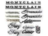Lot of 13 Vintage Muscle Car Chrome Badges, Hood Emblems Ornaments, Plymouth Fury, Duster, Ford Landau, Mercury