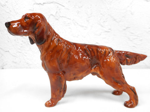 Vintage Royal Doulton Irish Setter Dog Animal Porcelain Figurine 6", Bone China Stamped HN1056Y, Made in England