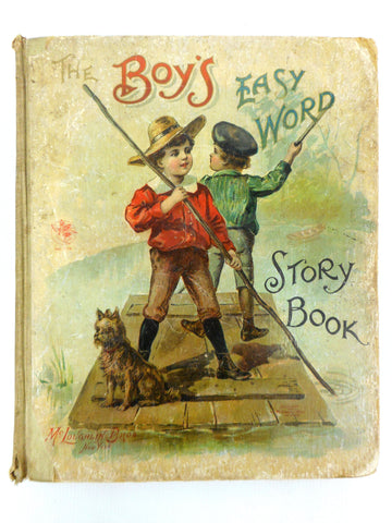 Antique 1901 Illustrated Children's Stories Book by McLoughlin Brothers New York, The Boy's Easy Word Story Book