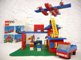 Vintage 1976 Lego Delivery Station Truck Forklift and Seaplane from Playset #910, Complete Build, Manual, 2 Figurines