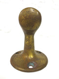 Antique Solid Brass Door Stopper 3" with Original Rubber, 3 Screw Plate, Industrial