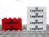 Lot of 6 Vintage 1980's Legoland Printed Bricks Blocks,  Lego Playset Parts, 1 X 4"