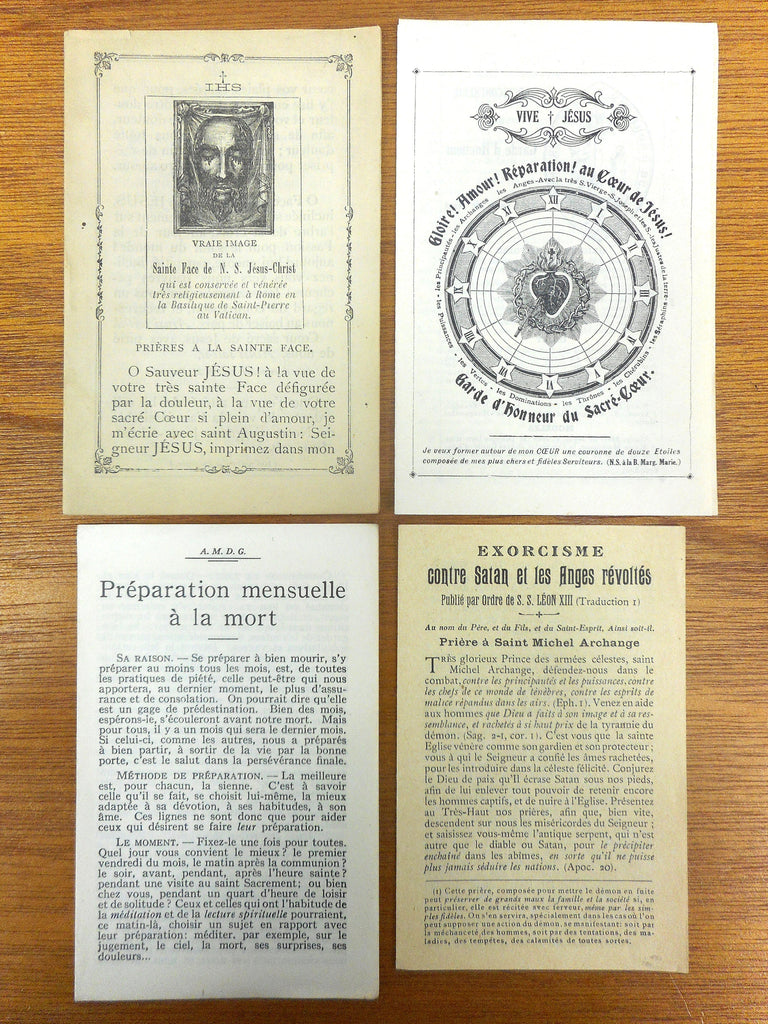 Antique 1910 1920 French Exorcism Booklets Against Satan and Revolted Angels, True Face of God, Monthly Prayers in Preparation to Death