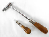 2 Vintage Piano Tuning Tools with Wooden Handles, Hammer Voicing Tool and Grover Tuning Key Wrench Hammer with Star Point