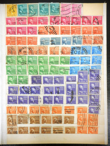 1920-1940 USA Stamps Estate Collection 100+ Lot, Monroe, Garfield, Harrison, Adams, Buchanan, Tyler, Martha Washington, Jefferson, Franklin