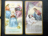 Lot of 8 Antique 1920's Religious Mini Cards Lithographs from Switzerland, Catholic Holly Scenes, Color and Gold Paint, Children