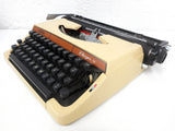 Vintage Brother Charger 12 Portable Typewriter with Instructions, Original Black Case, Nagoya Japan, Brown Beige, Retro Look