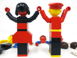 Vintage 1970's Lego Family #200 and Native American Indian #215 Parts, 90+ Legoland Homemaker Figurine Parts, Red Lego Heads, Hats, Arms