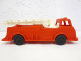 Vintage 1950's Red Toy Fire Truck 10.5" signed Reliable, 12" Extendable Fire Escape Ladder, All original and Complete, Rolls