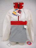 Vintage 1980’s K-Way Kway Jacket Windbreaker, Zip Up Waterproof Raincoat, Size 5, Model 126, Red White Grey, New Old Stock NOS