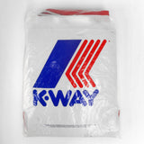 Vintage 1980’s K-Way Kway Jacket Windbreaker, Zip Up Waterproof Raincoat, Size 5, Model 126, Red White Grey, New Old Stock NOS