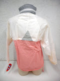 Vintage 1980s K-Way Kway Jacket Windbreaker, Size 3 Girls 10-12 years old, Zip Up Waterproof Raincoat, Pink White Grey, New Old Stock NOS