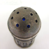 Antique Miniature Kaleidoscope signed EPNS England, Silver Plated, 12 Blue Stars, 2" Tall