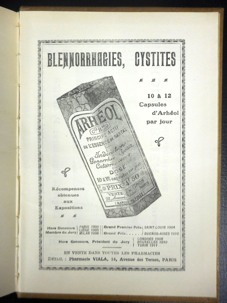 Antique 1903 Medical Books on Urinary Tract Disorders Diseases by Doctor Alex Renault, Treatments, Illustrations and Ads, Paris, France