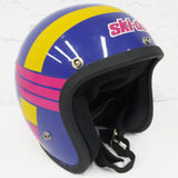 Vintage 1980's Ski-Doo Snowmobile Helmet, Retro Design Pink, Blue, Yellow, Size Large, Model 100 by Helmtec