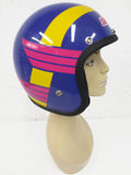 Vintage 1980's Ski-Doo Snowmobile Helmet, Retro Design Pink, Blue, Yellow, Size Large, Model 100 by Helmtec