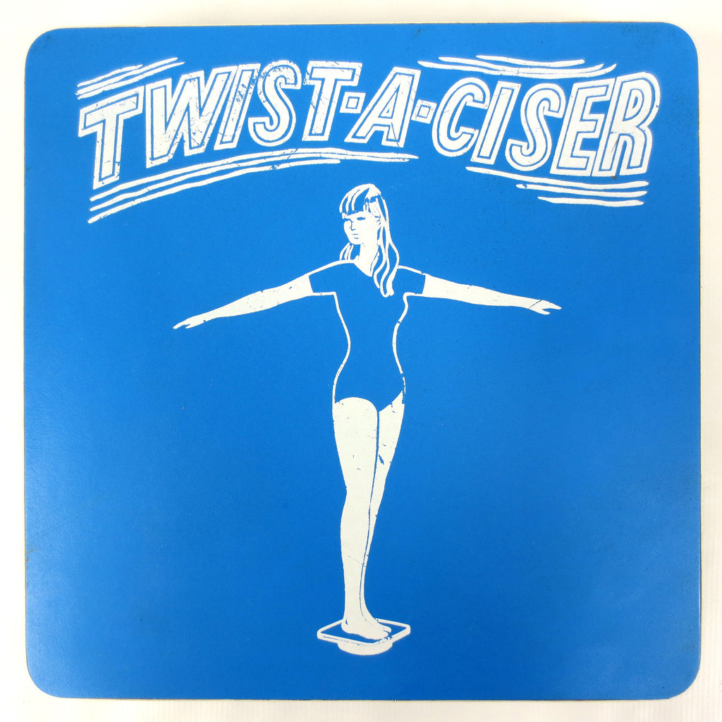 Vintage 1960's Twist-A-Ciser Exercise Board for Hips and Legs Workout, Rotates 360, Wooden Board, Metal Plate