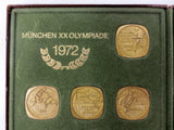 Vintage 1972 Munich Olympics Germany 22 Medals Coins Display, München XX Olympiade, Canadian Olympic Association, Sports Medals