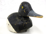 Antique Primitive Duck Hunting Decoy 14" Long Solid Wood, Original Paint, Weight and Hook, Rotating Head, From Montreal, Quebec, Canada