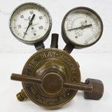 Vintage Antique 1930s Matheson Brass Regulator Pressure Gauge Victor Type, Oxygen Gas Welding Welder, Rutherford, NJ, Joliet, Illinois