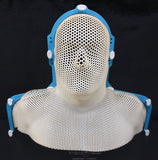 Aquaplast Radiotherapy Mask Mold Casting from Medical Patient 22X19", Soaked Thermoplastic, Clips Hold Patient on Radiotherapy Machine