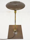 Vintage Mid Century Modern Lamp Signed Wheeler Sight Light, Architect Drafting Lamp, Star Trek Flying Saucer UFO Shape, Swivels 360