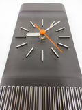 Vintage Mid-Century Modern Wall Clock from Acchen Germany, Quartz, Red Hand, 4 1/2 X 10 3/4" Rectangle
