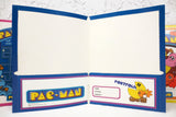 3 Vintage 1980's Pac-Man Pacman Midway Portfolios Folders 9X12", New Old Stock NOS, Never Used