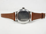 Vintage 1940's Girard Perregaux Sea Hawk Men' Watch with Rare Glow in the Dark Army Military Dial, White Dial, New Brown Leather Band
