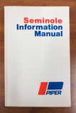 Vintage 1978 Piper Seminole Airplane Pilots' Manual, Seminole PA-44-180, 200 pages, Illustrated