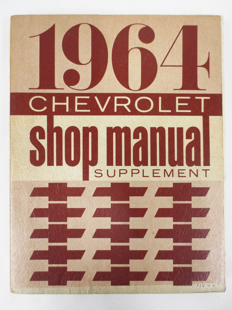 Vintage 1964 Chevrolet Cars Shop Garage Manual Supplement, All Models and Motors