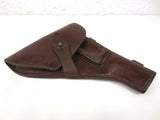 Vintage WWII German Military Police Pistol Gun Revolver Holster Thick Leather 8.5 X 6.5", Flap Over, Brass Button, Lot #3