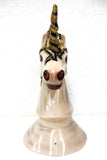 Vintage Circus Fair Unicorn Head 24" Fiberglass, Golden Mane and Horn, Merry-go-round Horse Carousel