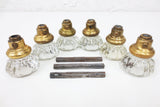 3 Pairs of Antique Victorian 12 Point Crystal Glass Door Knobs Screws & Rods #3