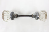 Pair of Antique Victorian 12 Point Crystal Glass Door Knobs, Screws & Rod #6