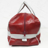 Vintage Adidas 1970s Original Duffel Sports Gym Bag 20", Tennis Sports Hand Bag made in Japan, Red and Silver Leatherette