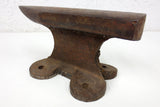 Antique 19th Century Blacksmith Anvil 13lbs, 10 3/4" Long Primitive Hand Forged Tool, Cast Iron Dog Bone Shape Base, Rural Quebec