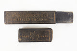 Antique George Johnson Sheffield England Straight Razor Box, Barber Razor Collector's Box, Horse Rider Emblem