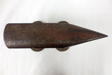 Antique 19th Century Blacksmith Anvil 13lbs, 10 3/4" Long Primitive Hand Forged Tool, Cast Iron Dog Bone Shape Base, Rural Quebec