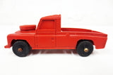 1950's Red Land Rover Pickup Flatbed Rubber Toy Truck by Vinyl Line Germany