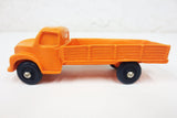 1950's Orange Flatbed Pickup Toy Rubber Truck, Tomte Laerdal Stavanger Norway