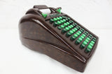 Vintage Art Deco Victor Adding Machine Manual Calculator 54 Green Keys, Bakelite