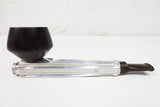 Vintage Kirsten M Aluminum Estate Tobacco Pipe 5 1/4" Long, Modernist Wood Bowl